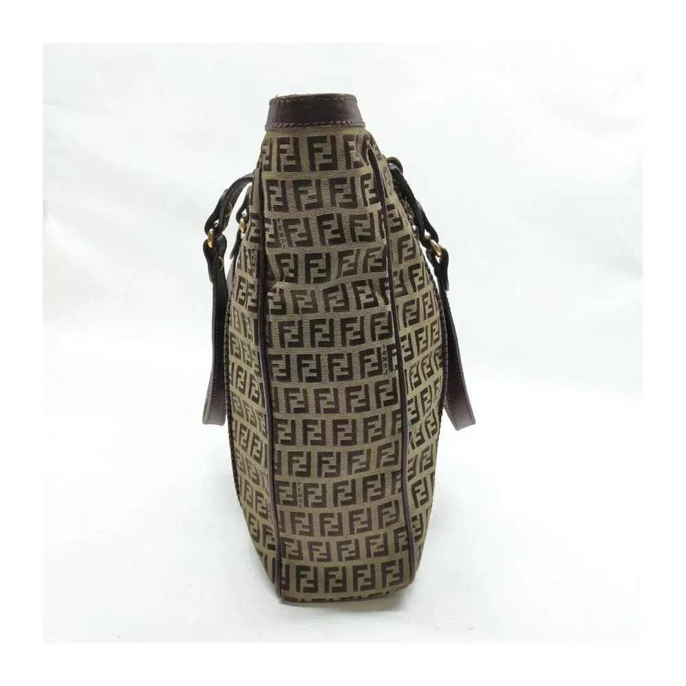 AUTHENTIC Fendi Tote Bag Brown Nylon - Picture 4 of 11